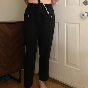 ANN Taylor High Rise Trouser Pants‎ Straight Leg Black 6